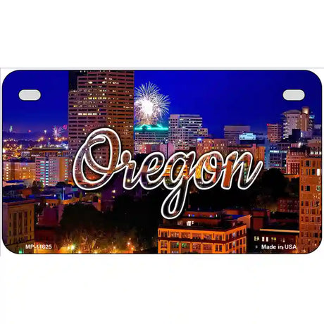 Oregon Firework City Lights Novelty Metal State License Plate 7" x 4" (MP)