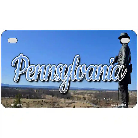 Pennsylvania Gettysburg Statue Novelty Metal State License Plate 7" x 4" (MP)