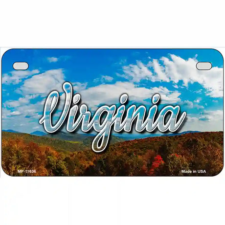 Virginia Mountain Range Novelty Metal State License Plate 7" x 4" (MP)