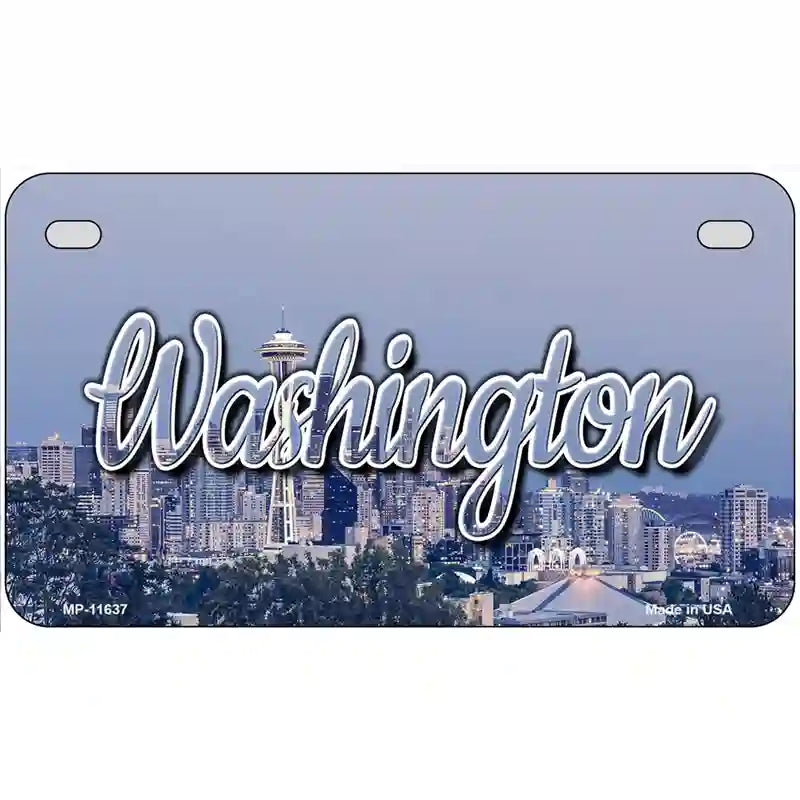 Washington Space Needle Novelty Metal State License Plate 7" x 4" (MP)