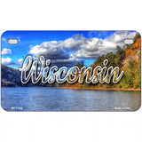 Wisconsin Colorful Lake Novelty Metal State License Plate 7" x 4" (MP)