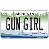 Gun Girl Michigan Novelty License Plate 7" x 4" (MP)