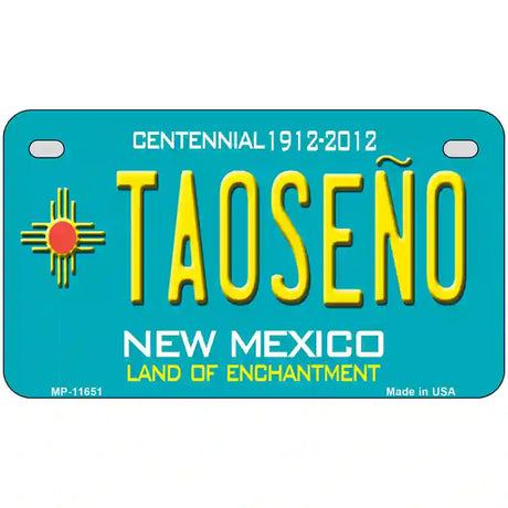 Taoseno Teal New Mexico Novelty License Plate 7" x 4" (MP)