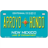 Arroyo Hondo Teal New Mexico Novelty License Plate 7" x 4" (MP)