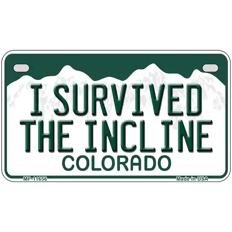 I Survived The Incline Colorado Novelty License Plate 7" x 4" (MP)