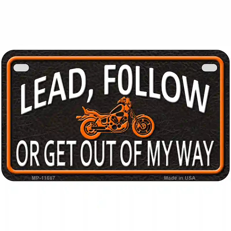 Lead Follow Novelty License Plate 7" x 4" (MP)