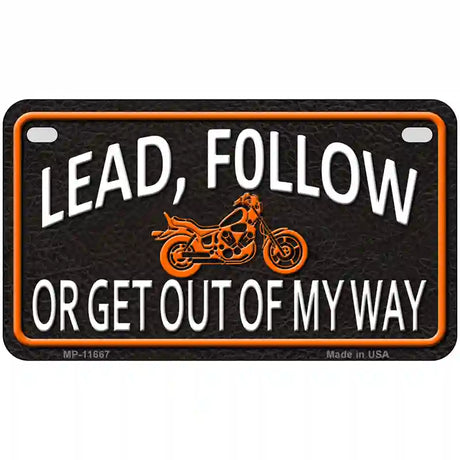 Lead Follow Novelty License Plate 7" x 4" (MP)