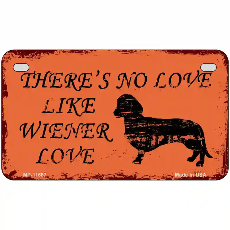 Wiener Love Novelty License Plate 7" x 4" (MP)