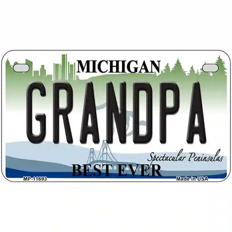 Grandpa Michigan Novelty License Plate 7" x 4" (MP)