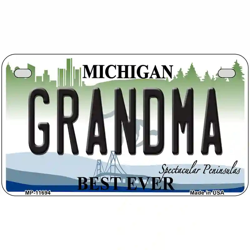 Grandma Michigan Novelty License Plate 7" x 4" (MP)