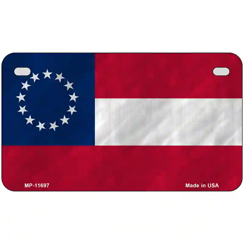 First Confederate Flag 13 Stars Novelty License Plate 7" x 4" (MP)