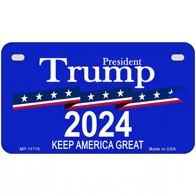 President Trump 2024 Novelty Metal License Plate 7" x 4" (MP)