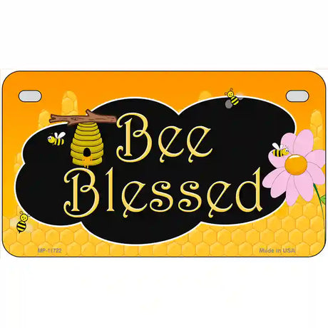 Bee Blessed Honey Hive Novelty License Plate 7" x 4" (MP)