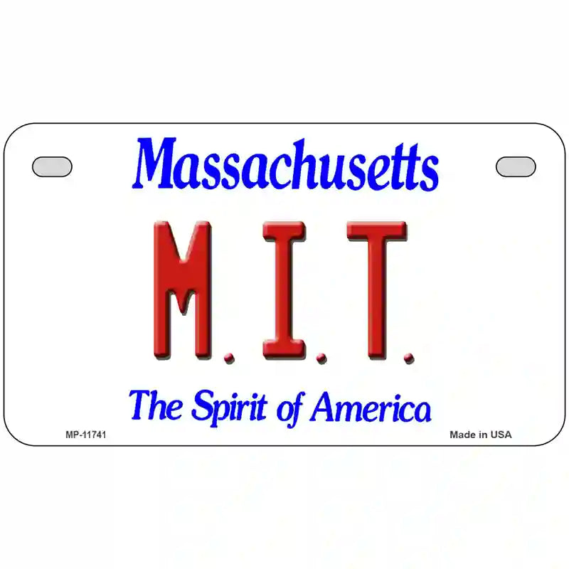 MIT Massachusetts State License Plate 7" x 4" (MP)