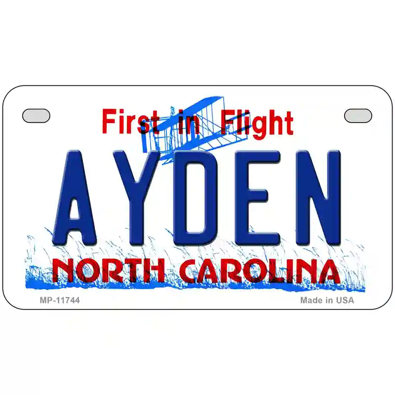 Ayden North Carolina State License Plate 7" x 4" (MP)