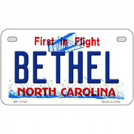 Bethel North Carolina State License Plate 7" x 4" (MP)