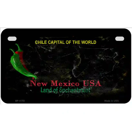 New Mexico Black Blank Rusty State License Plate 7" x 4" (MP)