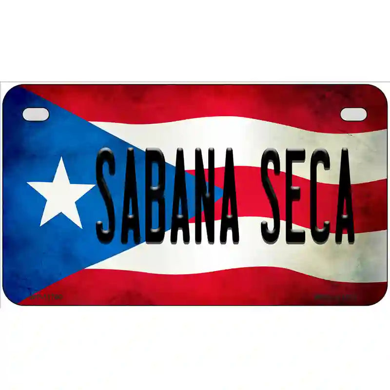 Sabana Seca Puerto Rico Flag Novelty License Plate 7" x 4" (MP)