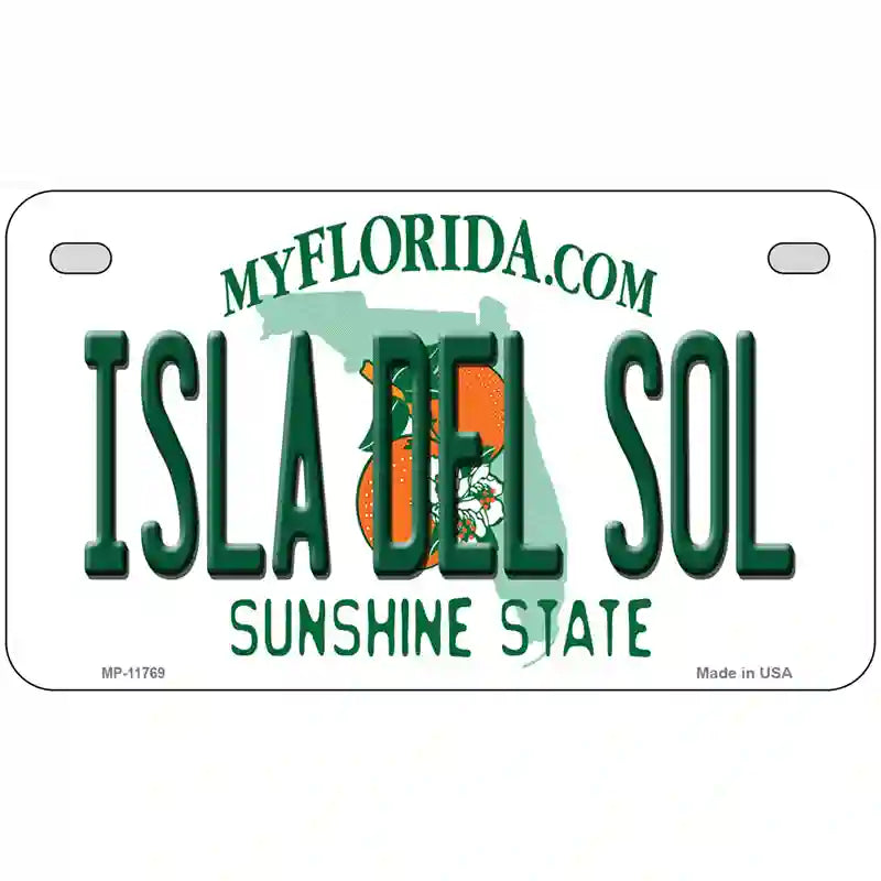 Isla Del Sol Florida Novelty License Plate 7" x 4" (MP)