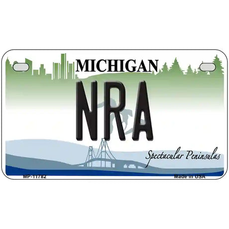 NRA Michigan Novelty License Plate 7" x 4" (MP)