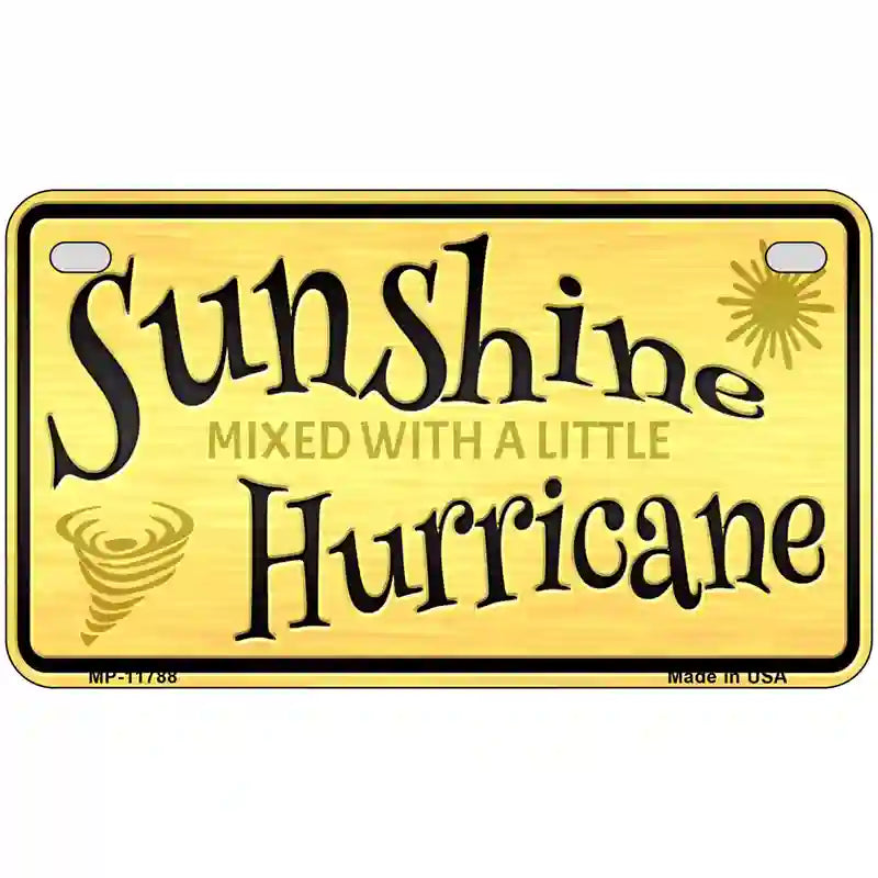 Sunshine With A Little Hurricane Novelty License Plate 7" x 4" (MP)