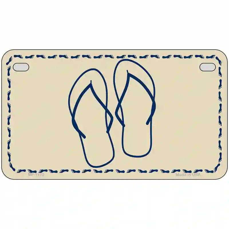 Flip Flops Novelty Metal License Plate 7" x 4" (MP)