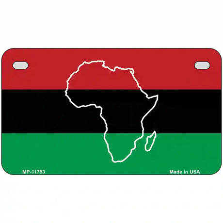 Africa Outline With Flag Novelty License Plate 7" x 4" (MP)