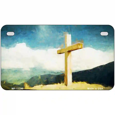 Lone Cross in the Sky Novelty License Plate 7" x 4" (MP)