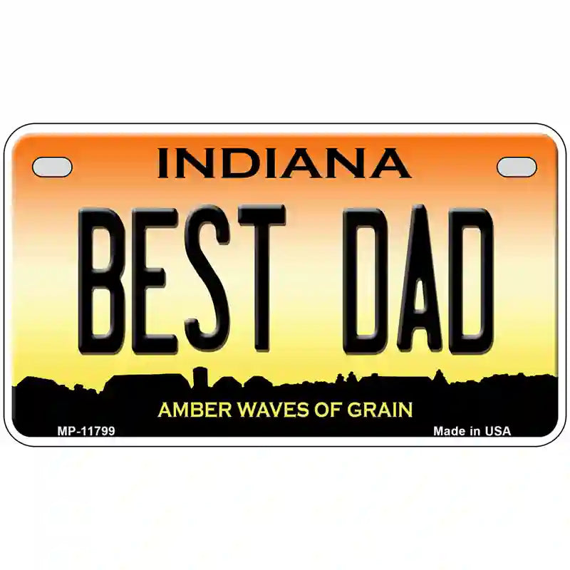 Best Dad Indiana Novelty License Plate 7" x 4" (MP)