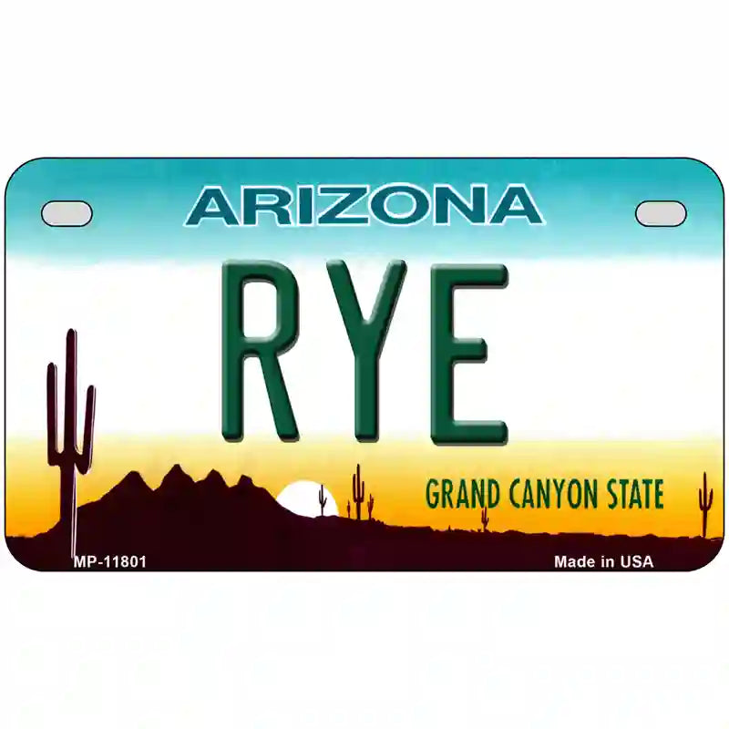 Rye Arizona Novelty License Plate 7" x 4" (MP)