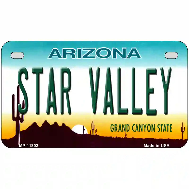 Star Valley Arizona Novelty License Plate 7" x 4" (MP)