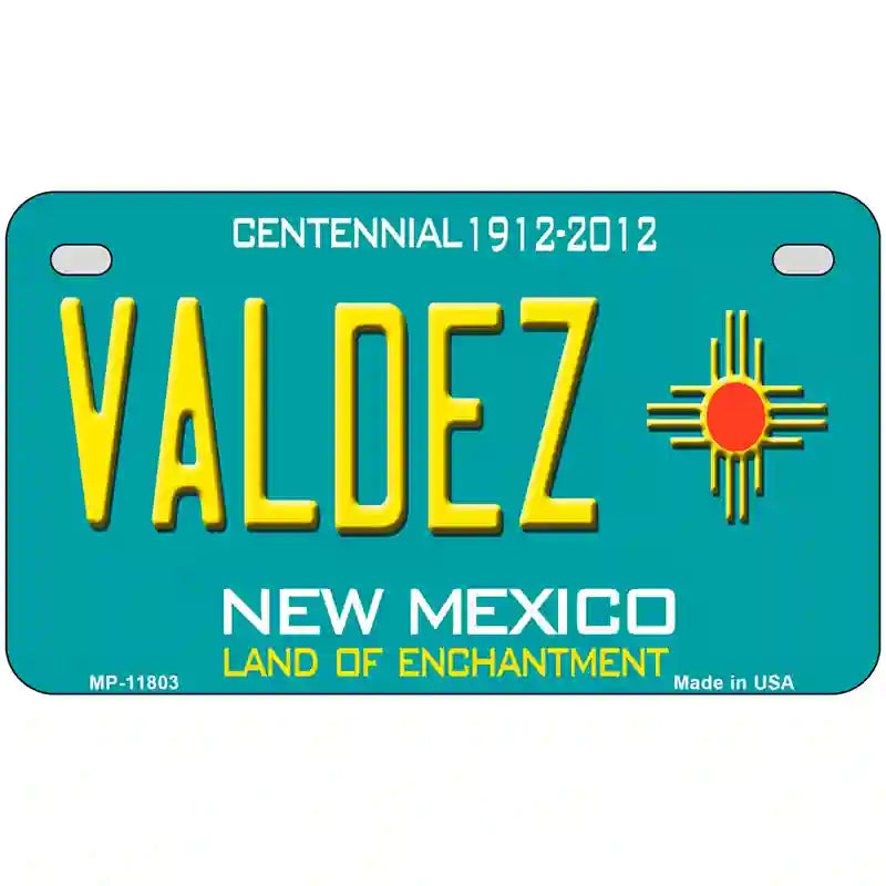 Valdez New Mexico Novelty License Plate 7" x 4" (MP)