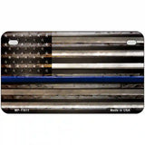 Thin Blue Line American Flag Novelty License Plate 7" x 4" (MP)