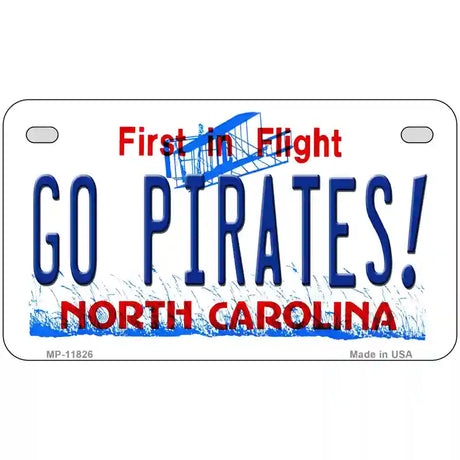 Go Pirates North Carolina Novelty License Plate 7" x 4" (MP)