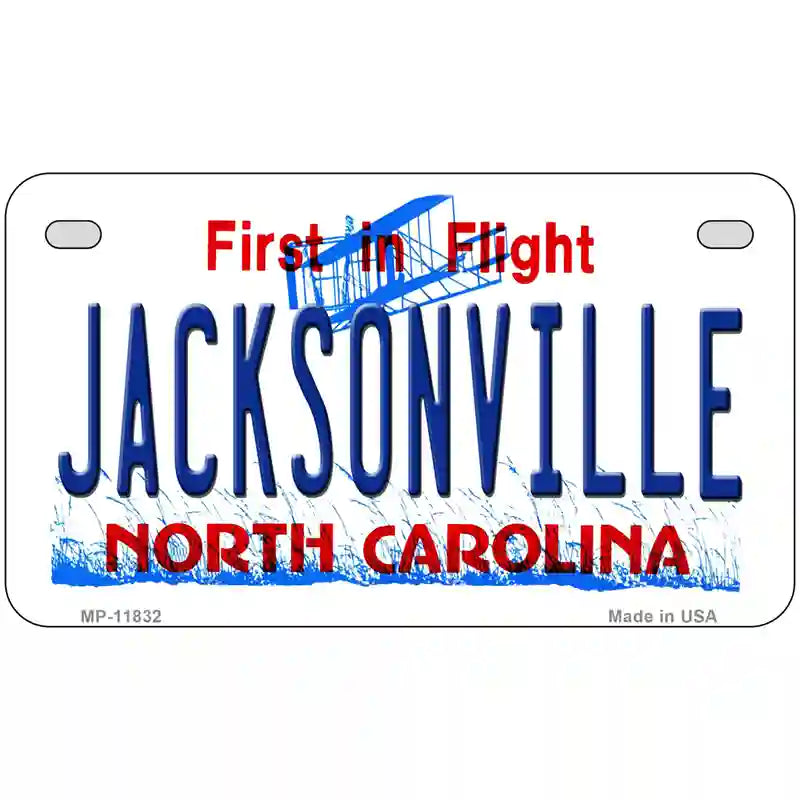 Jacksonville North Carolina Novelty License Plate 7" x 4" (MP)