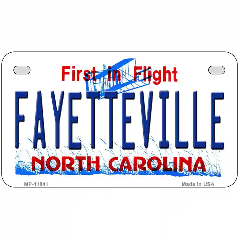 Fayetteville North Carolina Novelty License Plate 7" x 4" (MP)