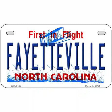 Fayetteville North Carolina Novelty License Plate 7" x 4" (MP)