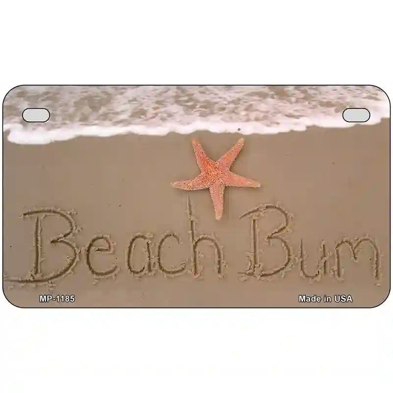 Beach Bum Novelty Metal License Plate 7" x 4" (MP)