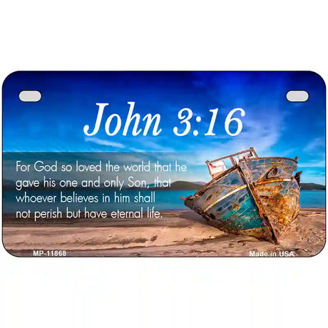 John 3 16 Beach Novelty License Plate 7" x 4" (MP)