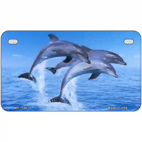 Dolphins Novelty Metal License Plate 7" x 4" (MP)