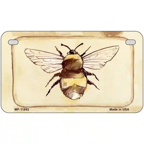 Bumble Bee Watercolor Novelty Metal License Plate 7" x 4" (MP)