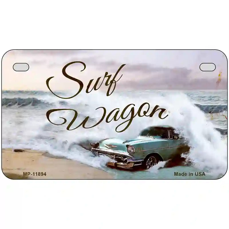 Surf Wagon Novelty Metal License Plate 7" x 4" (MP)