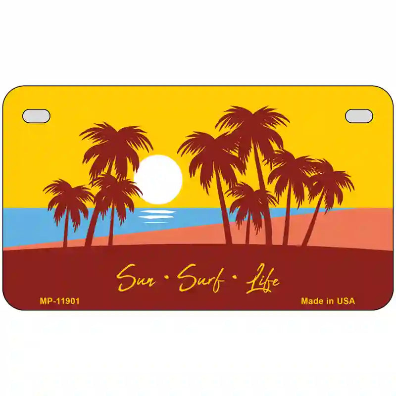 Sun Surf Life Novelty Metal License Plate 7" x 4" (MP)