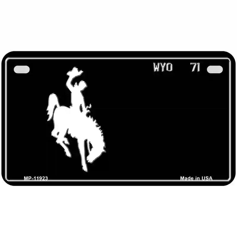 Wyoming Black Novelty Metal License Plate 7" x 4" (MP) / Yes