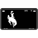 Wyoming Black Novelty Metal License Plate 7" x 4" (MP) / Yes