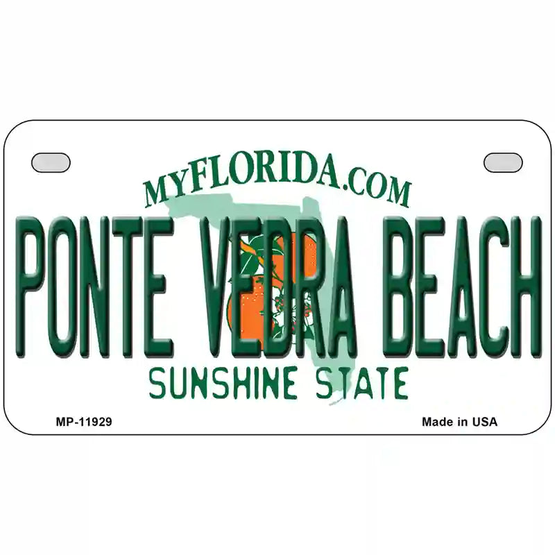 Florida Ponte Vedra Beach Novelty Metal License Plate 7" x 4" (MP)