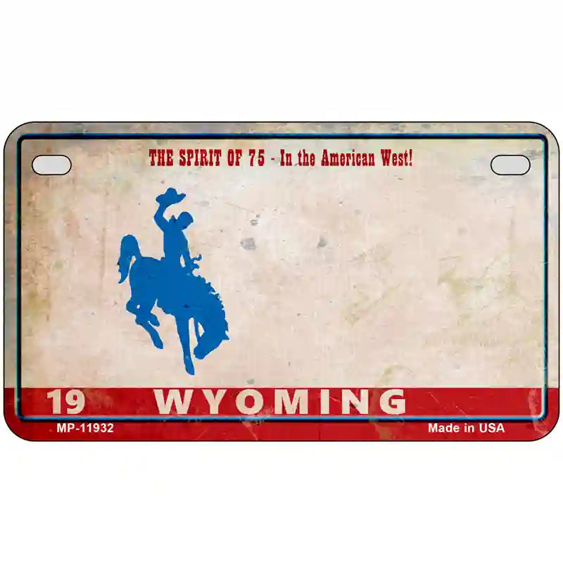 Wyoming Rusty Novelty Metal License Plate 7" x 4" (MP)