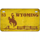 Wyoming Yellow Rusty Novelty Metal License Plate 7" x 4" (MP)