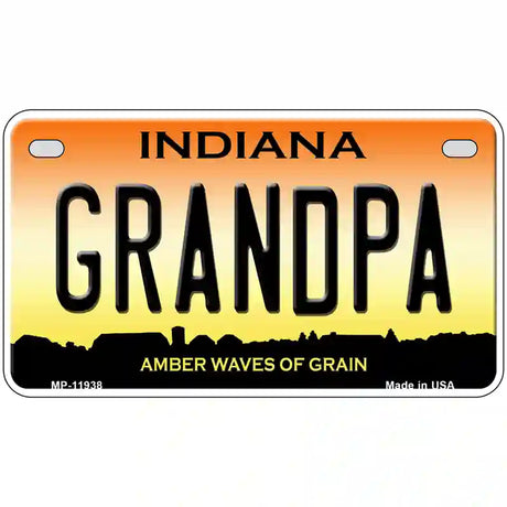 Indiana Grandpa Novelty Metal License Plate 7" x 4" (MP)