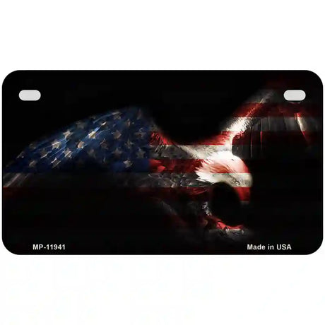 Eagle American Flag Novelty Metal License Plate 7" x 4" (MP)